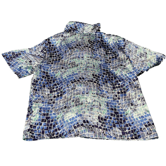 Victoria's Secret Pink Heart Label Blue 90's Mosaic Pajama Short Set SZ Large - Picture 8 of 11